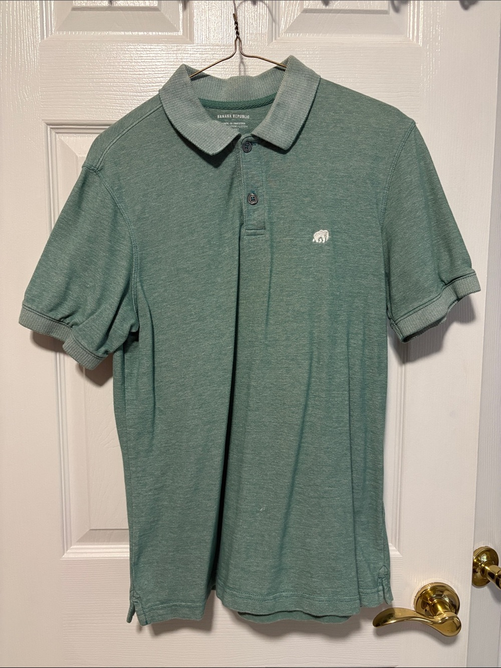 Banana Republic Seafoam Green Polo with Bear Emblem